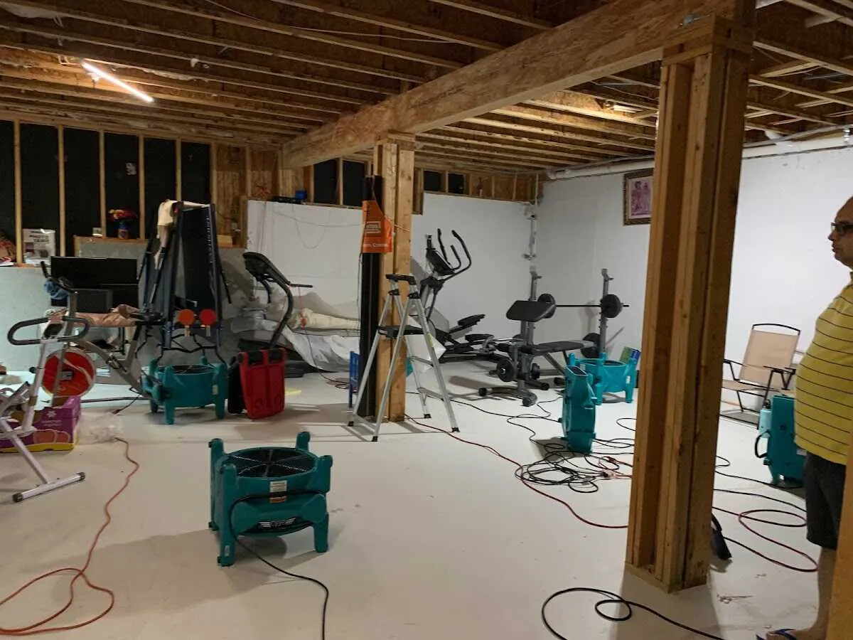 Basement drying equipment setup for Structural Drying in Kennewick