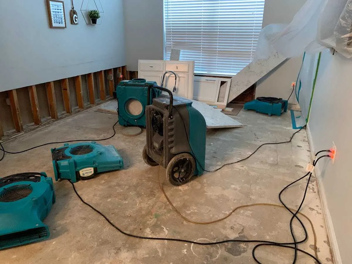 Dehumidifier in flood-cut room for Water Damage Restoration in Kennewick